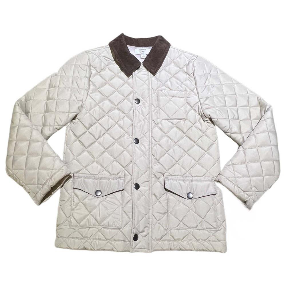 Boys Crown & Ivy Barn Jacket Quilted Coat Corduroy Collar Size 7
